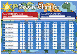 Dinosaur Theme Childs Boys Girls Reward Chart
