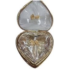 golden heart shaped makeup kit pouch