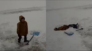 Why i like a grain scoop snow shovel for shoveling heavy snow. Hilarious Video Shows Boy Learning Why We All Hate Shoveling Snow 10tv Com