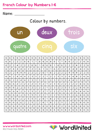 Collection by yippee learning french teaching resources, french french flashcards french worksheets number worksheets printable worksheets free french language worksheet for sorting out the dates. French Colour By Numbers 1 6 Wordunited