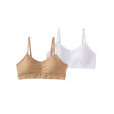 Girls 7 16 Maidenform 2 Pk Seamless Ruched Cropped Bras
