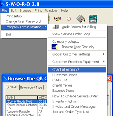 Sword Service Management Software Chart Of Accounts