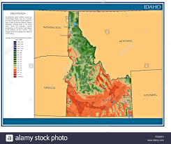 Idaho United States Water Precipitation Statistics Map By