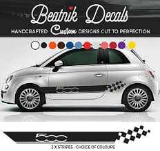 Fiat 500 Decals Side Stripe Sticker Abarth Racing Graphic