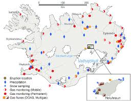 various monitoring stations in iceland