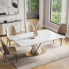 modern luxe white dining table sets 4