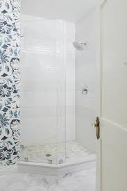 Corner Shower With Mixed Wall Tiles