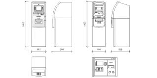 atm machine design with plan and side
