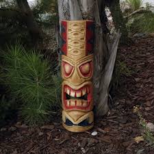 X Scapes 20 In Yellow Wood Tiki Mask
