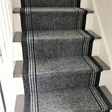 grey hard wearing stair carpet runner
