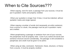 When To Cite Sources When Copying Word For Word A Passage From