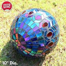 Colorful Mosaic Glass Gazing Ball