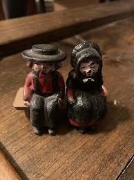 Antique Miniature Amish People On Bench