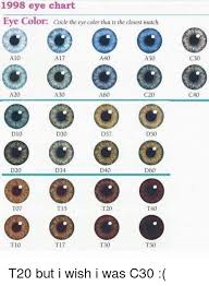 1998 Eye Chart Eye Color Circle The Eye Color That Is The