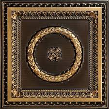 From Plain To Beautiful In Hours Laurel Wreath Antique Gold 2 Ft X 2 Ft Pvc Glue Up Or Lay In Faux Tin Ceiling Tile 100 Sq Ft Case