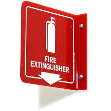 fire extinguisher 2 sided projecting sign