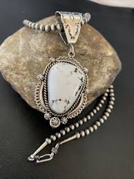 white buffalo turquoise pendant navajo