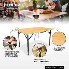 kanpai bamboo table travel chair