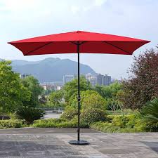 Cherry Red Outdoor Crank Umbrella 10