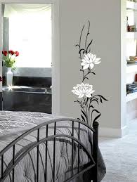 Black Plant White Flower Wall Sticker