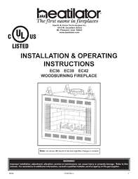 Heatilator Ec36 Installation