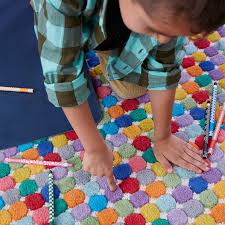 multi colored polka dot wool kids rug