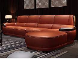 luxury brown leather sofa set in