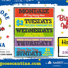 Served with guacamole, pico de gallo, cheese, spanish rice & charro beans. Create An Ad For Blue Goose Cantina Postcard Flyer Or Print Contest 99designs