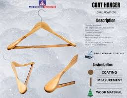 Coat Hanger Wooden For Home Natural