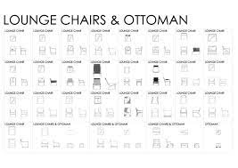 lounge chairs and ottoman cad files