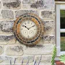 Stonegate Wall Clock Thermometer Mosaic