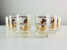 Vintage Libbey Gold Cocktail Glass Set