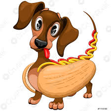 Dachshund Hot Dog Cute and Funny Cartoon Character Vector Illustration -  stock vector 1116182 | Crushpixel