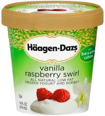 vanilla raspberry swirl frozen yogurt