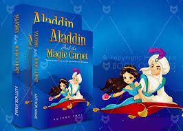 children book cover design aladdin