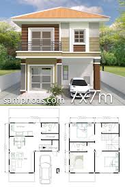 Our house designs use different types of exterior material depending on the individual house plan and its architectural style. Home Design Plan 7x7m With 3 Bedrooms Samphoas Plansearch House Construction Plan Home Design Plan Home Design Floor Plans