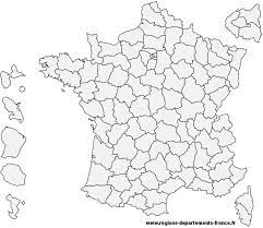 Carte de France vierge à imprimer | Fond de carte avec les régions et les  départements français