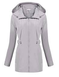 Women S Waterproof Lightweight Raincoat Outdoor Anorak With Hood Light Gray Cr185k92w7z Raincoat Clothes Rain Jacket Women