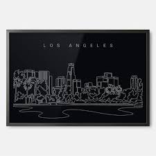 Los Angeles Skyline Art Print Framed
