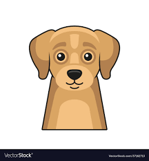 cute dog face icon cartoon style on