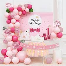 aowee 1st birthday decoration pink