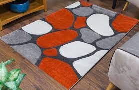 orange rug runner contemporary pebble