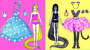 Học Làm Búp Bê Giấy - Trang Phục Dự Lễ Hội Hallowen Sadako và Rapunzel -  Câu Chuyện Của Barbie - YouTube