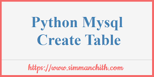 python mysql create table simmanchith