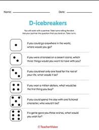 rolling a dice icebreaker activity