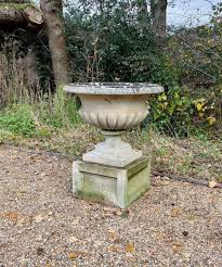 clarence urn and plinth in antique planters