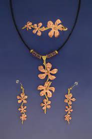 hibiscus vine necklace earrings