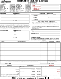 Fillable Online Straight Bill Of Lading Short Form From