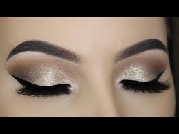 soft gold glitter eye makeup tutorial