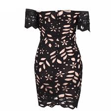 Carmita Black Creme Cut Out Dress Style Dresses Lace